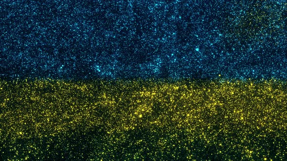 Rwanda Flag With Abstract Particles