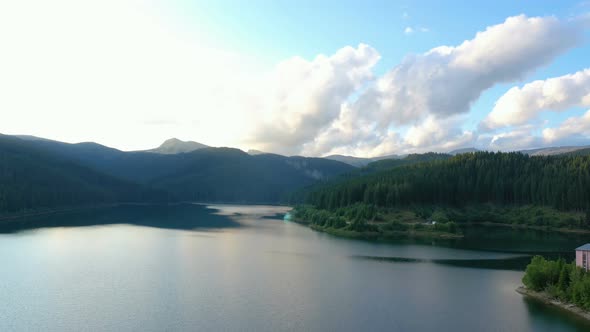 Evening Lake Aerial Panorama 17 alt