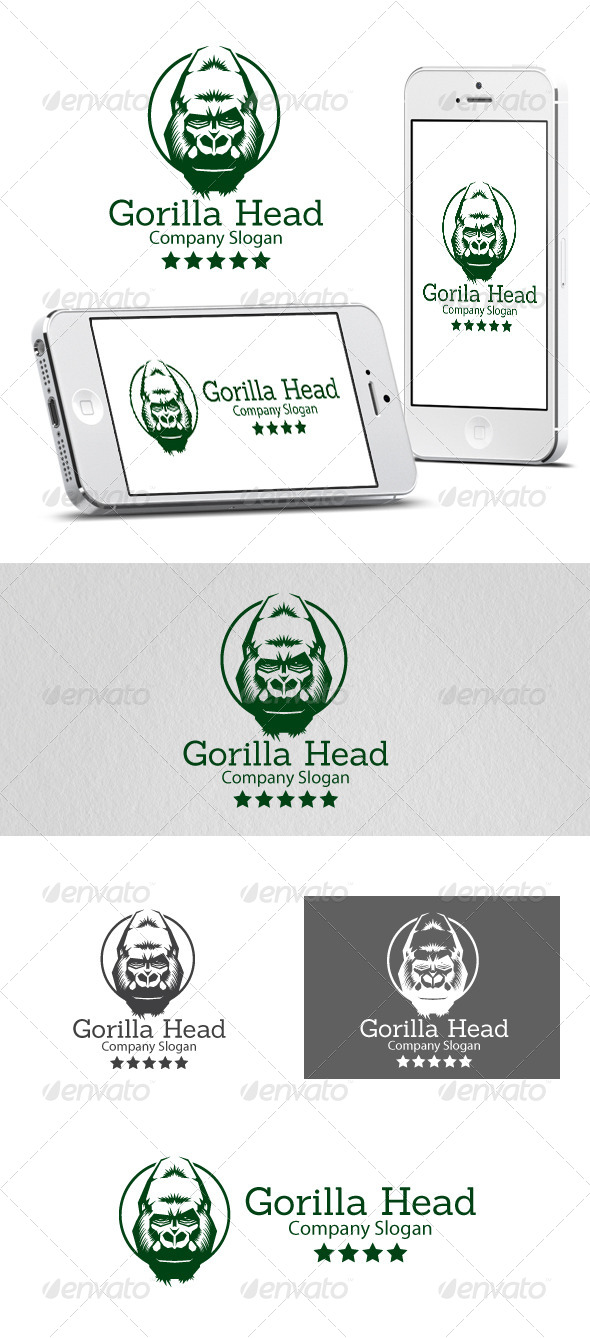 Gorilla Head Logo - Animals Logo Templates