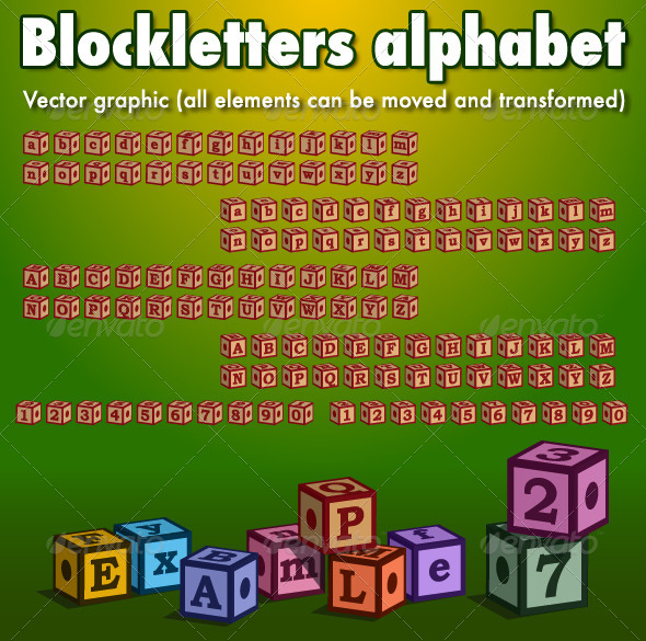 Blockletters Alphabet - Decorative Symbols Decorative