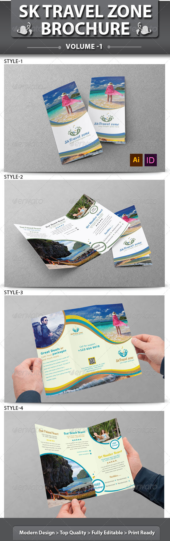 Travel Business Tri-fold Brochure | Volume 1 - Corporate Brochures