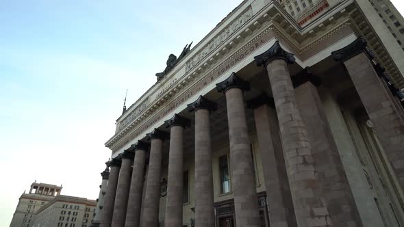 The Main Entrance To Moscow State University in Autumn, Dolly Camera Shot alt