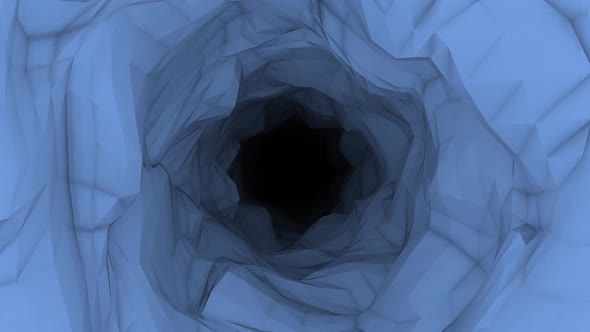 Blue Polygon Mesh Tunnel Loop