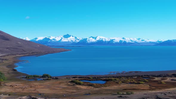 Patagonia landscape. Famous town of El Calafate at Patagonia Argentina alt