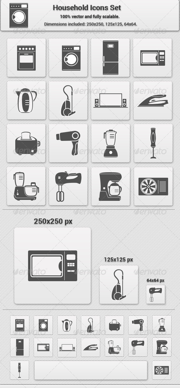 Household Icons Set - Icons