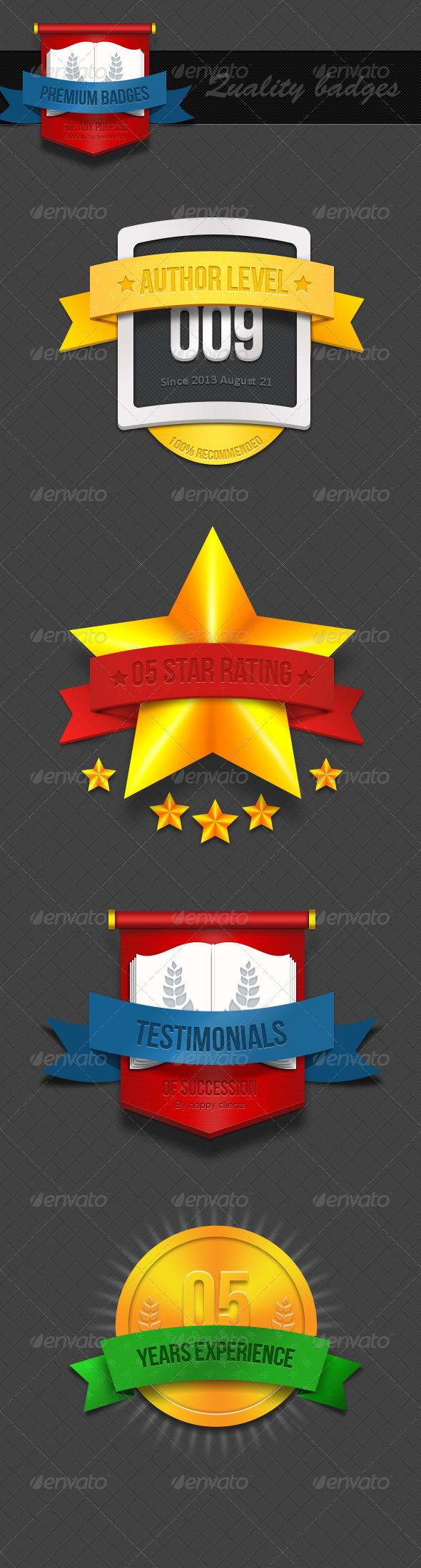 Realistic 3D Badges - Badges & Stickers Web Elements