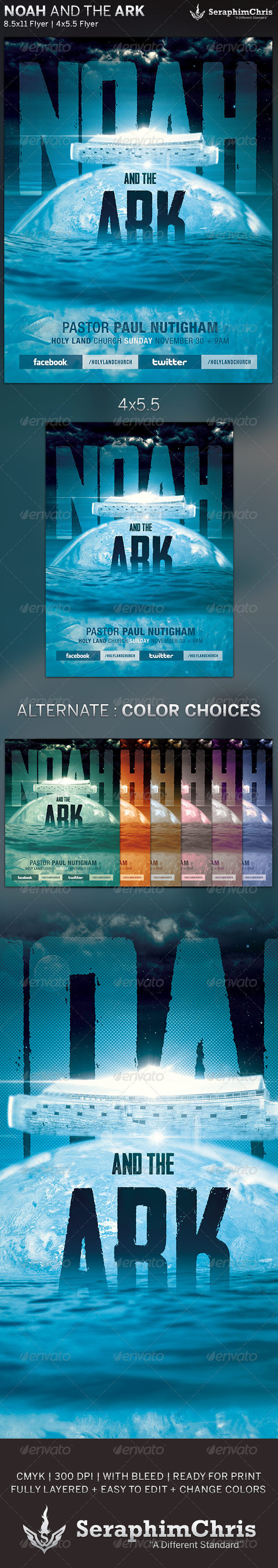 Noah and the Ark: Church Flyer Template - Church Flyers