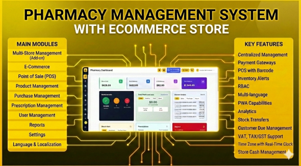 Pharmacy Management Software with Ecommerce Store-PWA