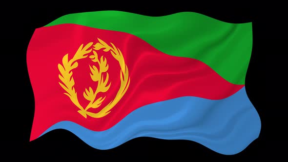 Eritrea Waving Flag Animated Black Background