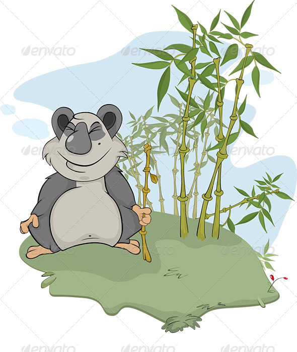 Panda and Bamboo Wood - Animals Characters