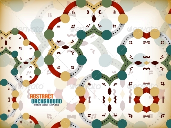 Vector Geometric Vintage Retro Background - Patterns Decorative