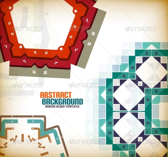Vector Geometric Vintage Retro Background - Patterns Decorative
