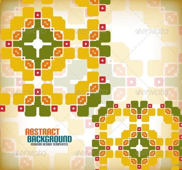 Vector Geometric Vintage Retro Background - Patterns Decorative