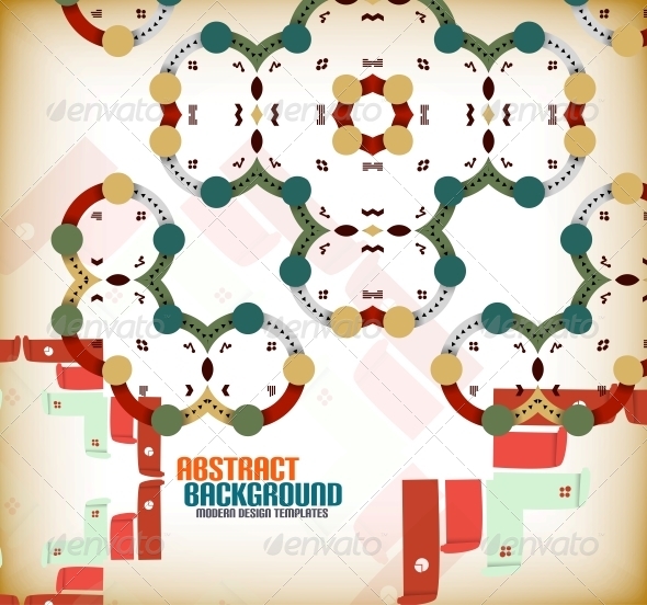Vector Geometric Vintage Retro Background - Patterns Decorative