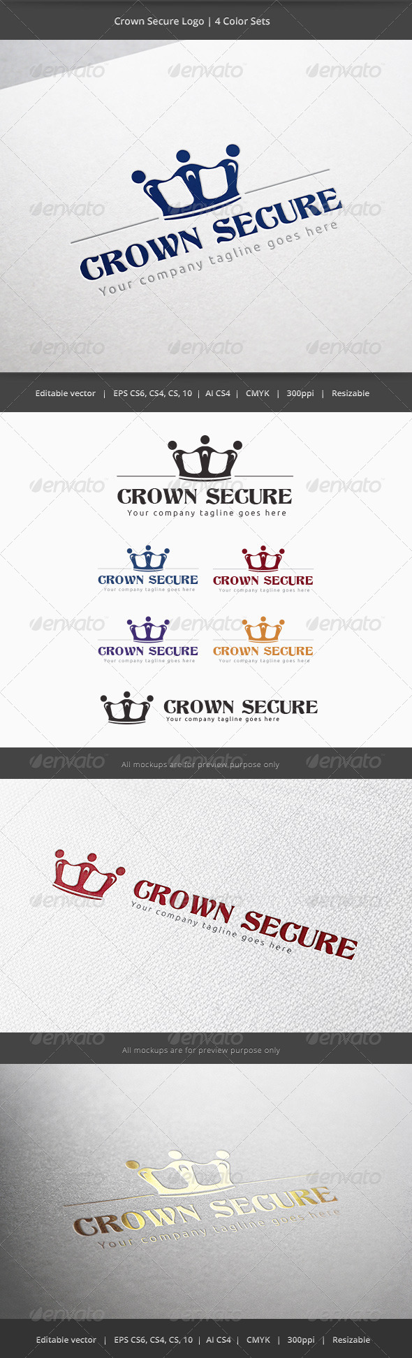 Crown Secure Logo - Objects Logo Templates