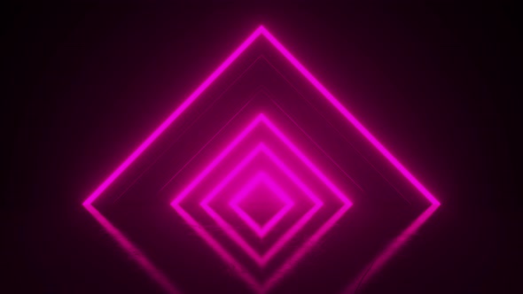 Pyramid consisting of pink neon glowing light stripes alt