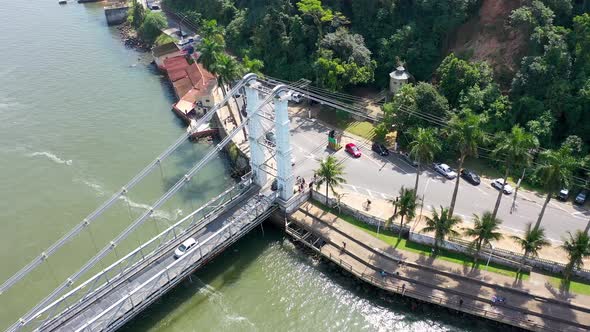 Panorama landscape of coast city of Sao Vicente, state of Sao Paulo, Brazil. alt