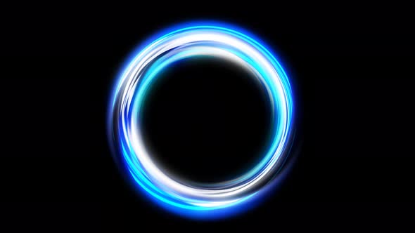 Abstract Blue Swirling Glowing Circles Animation