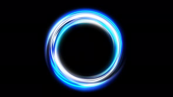 Abstract Blue Swirling Glowing Circles Animation alt