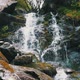 Wild Mountain Waterfall. Rapid Falling Water Hitting on Stones. Slow Motion 120 - VideoHive Item for Sale