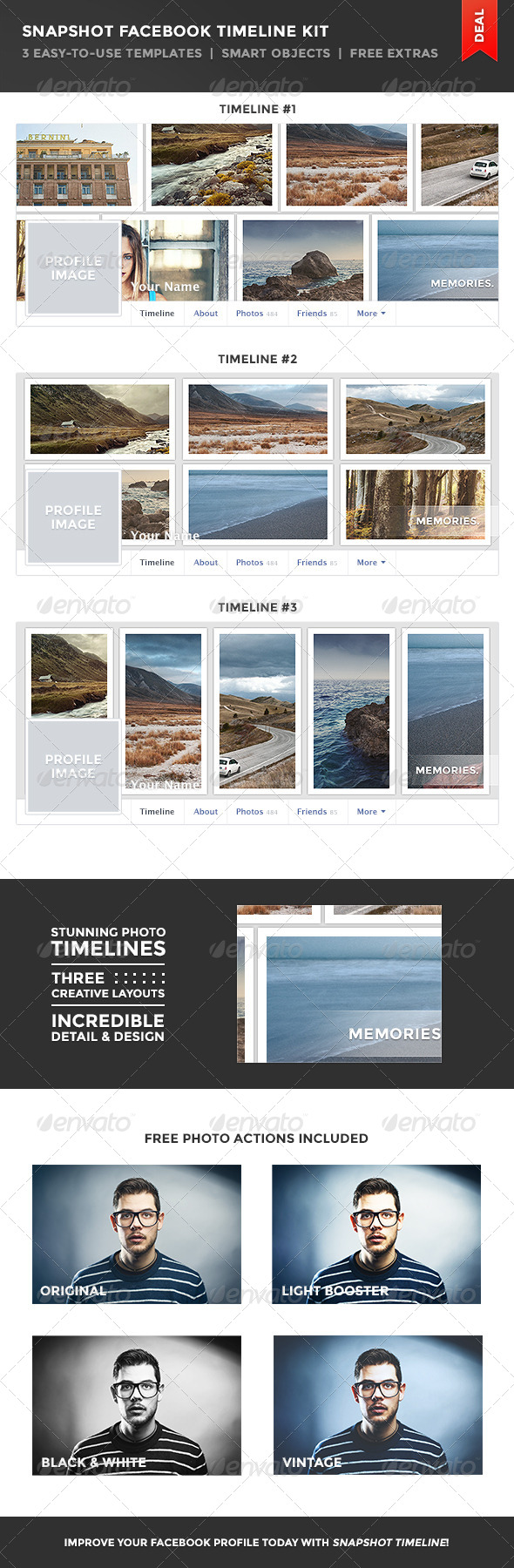 Snapshot Facebook Timeline Kit - Facebook Timeline Covers Social Media