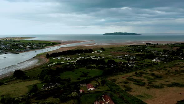 Landscape and water reflections at sunset. alt