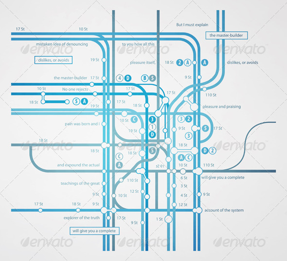 Infographics subway transportation plan - Communications Technology