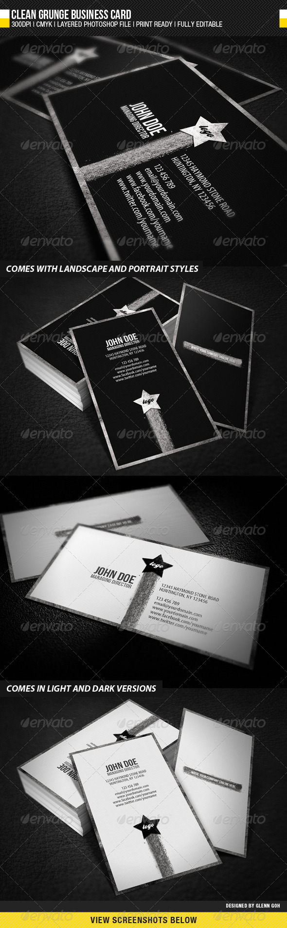 Clean Grunge Business Card - Grunge Business Cards