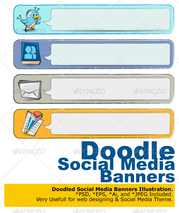 Doodle Social Media Banners