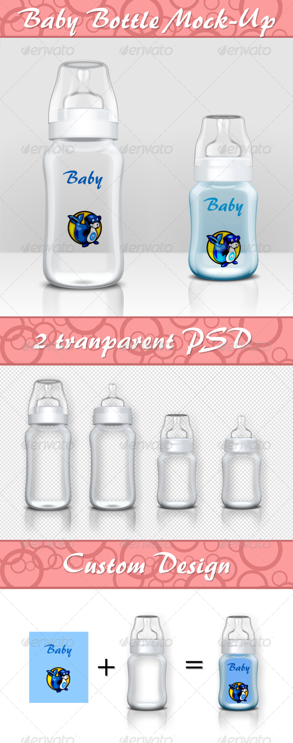 Baby Bottle Mock-Up - Product Mock-Ups Graphics