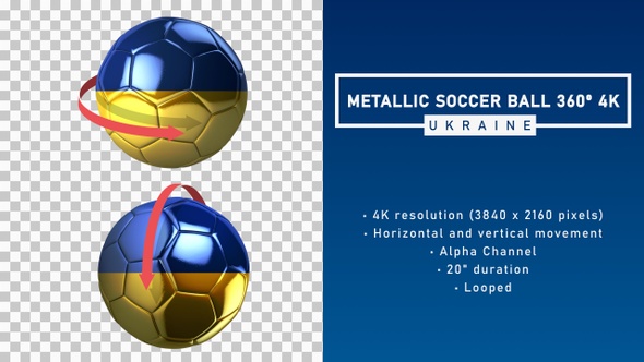 Metallic Soccer Ball 360º 4K - Ukraine