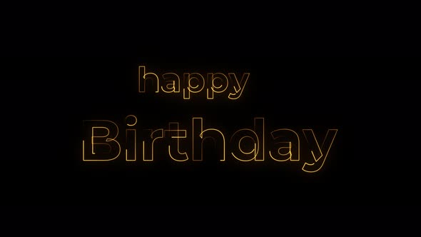 Neon animation seamless Happy Birthday. 4K video background. alt