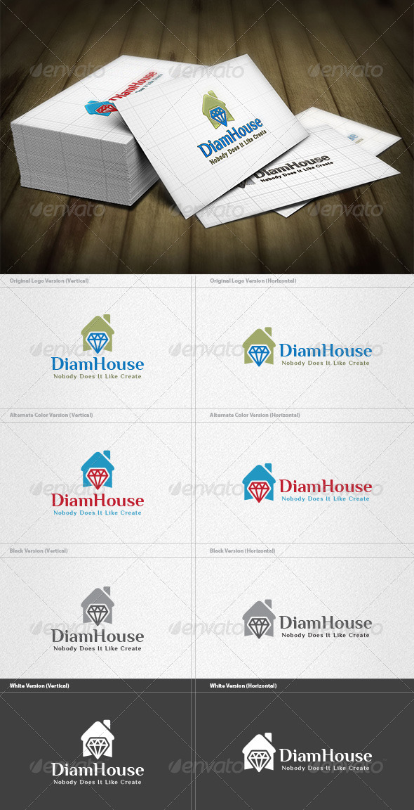 Diamond House Logo - Buildings Logo Templates