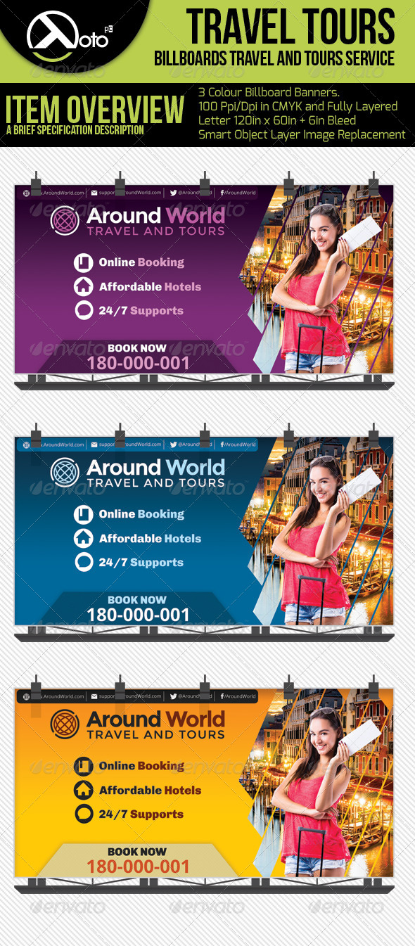 Travel and Tour Billboard - Signage Print Templates