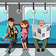 People riding Train, Vectors | GraphicRiver
