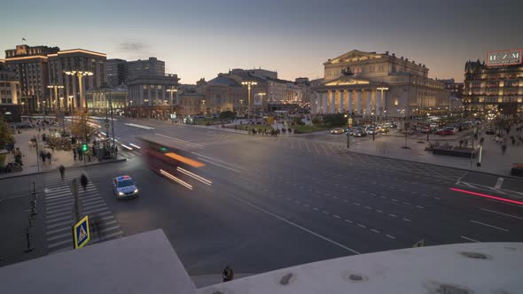 Moscow city center, view of the Bolshoi Theater alt