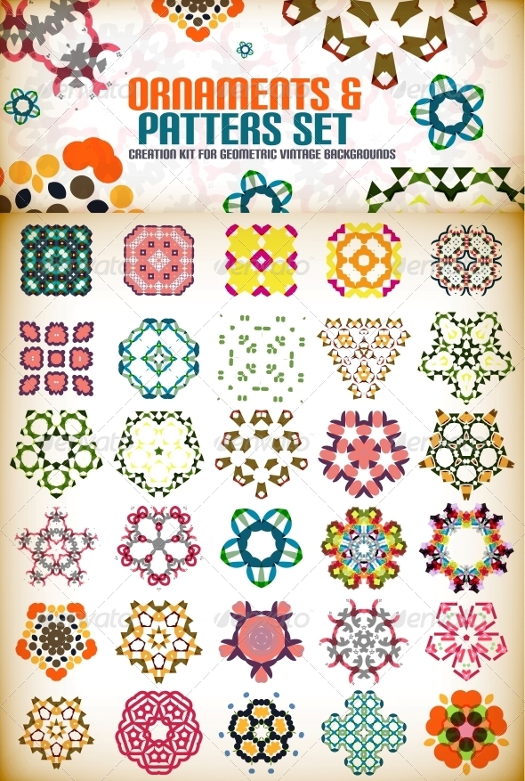 Abstract Geometric Vintage Shapes for Backgrounds - Patterns Decorative