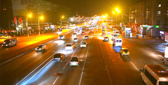 Timelapse Traffic Of The City At Night 5