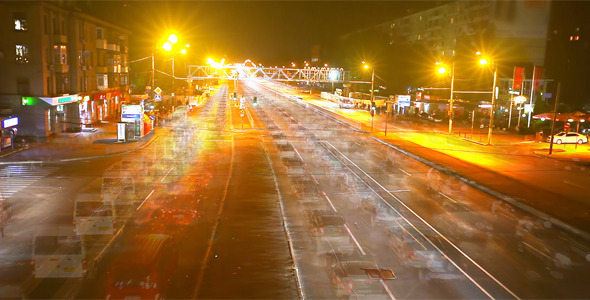 Timelapse Traffic Of The City At Night 6