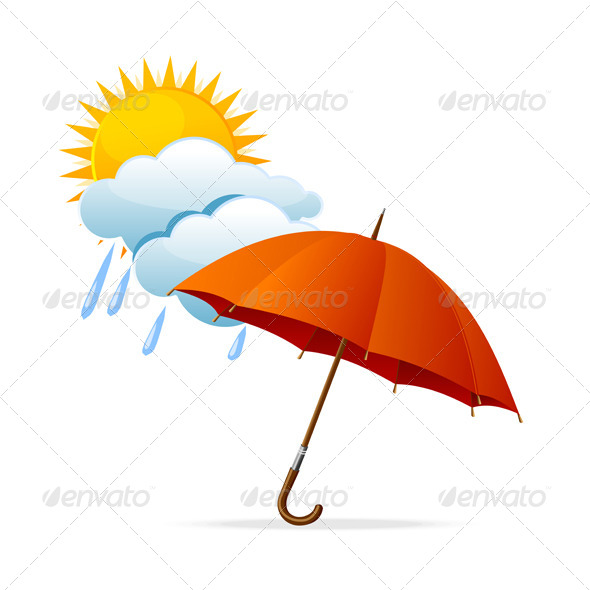 Vector Rainy Weather Icon - Seasons Nature