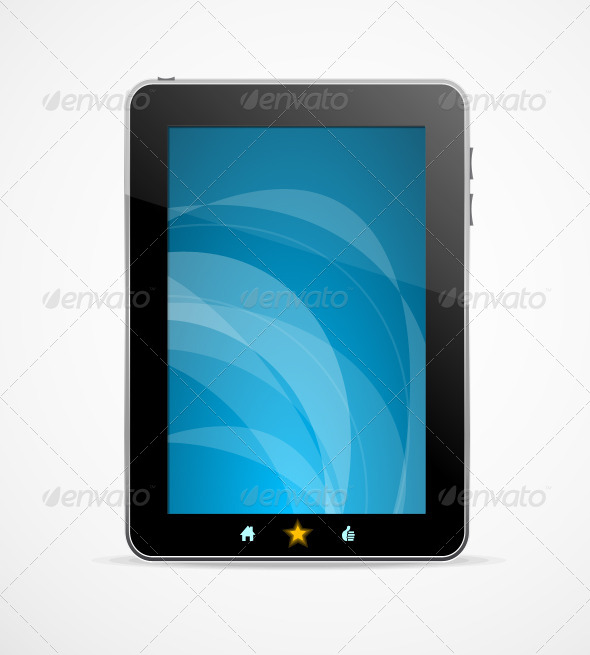 Black Tablet on White Background - Computers Technology