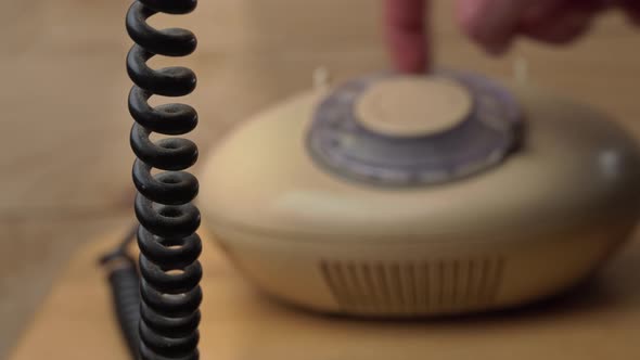 Dialing a Number on an Old Vintage Wire Telephone Pick Up the Phone and Call alt