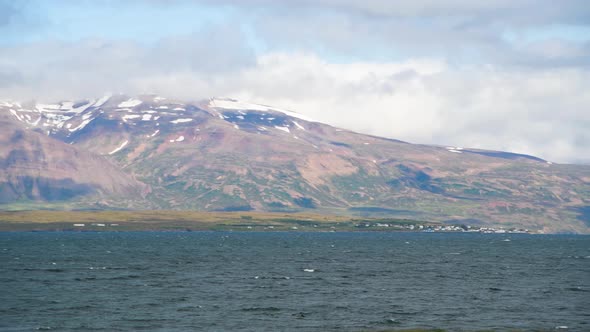 Siglufjordhur Mountains and Coastline Panoramic View in Summer Season Iceland alt