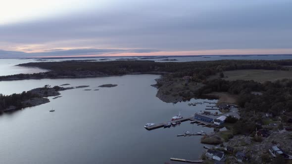 Aerial View of Archipelago in Southern Stockholm