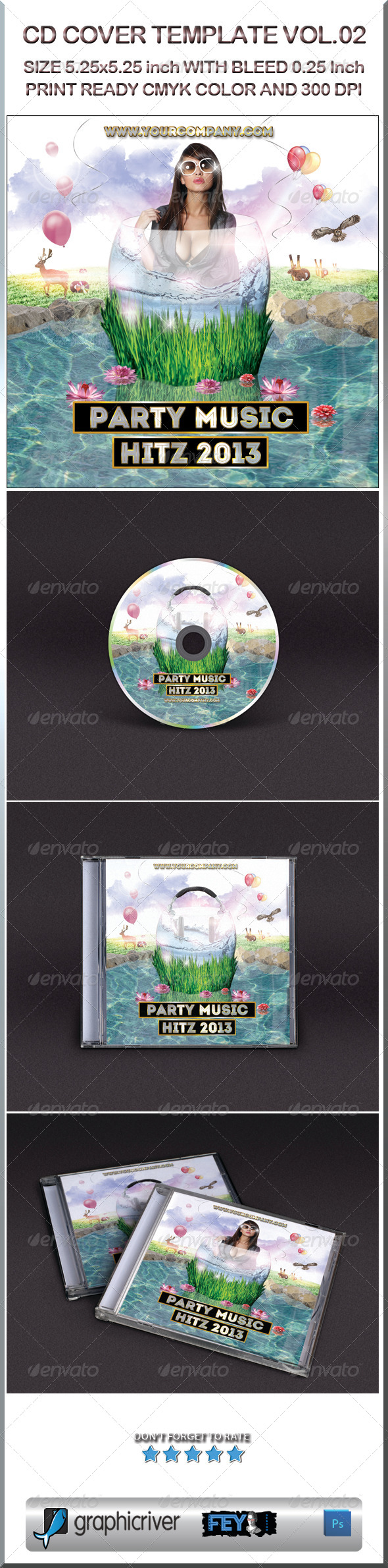 CD Cover Template Vol.02 - CD & DVD Artwork Print Templates