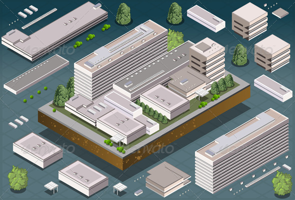 Isometric Modern Building - Buildings Objects