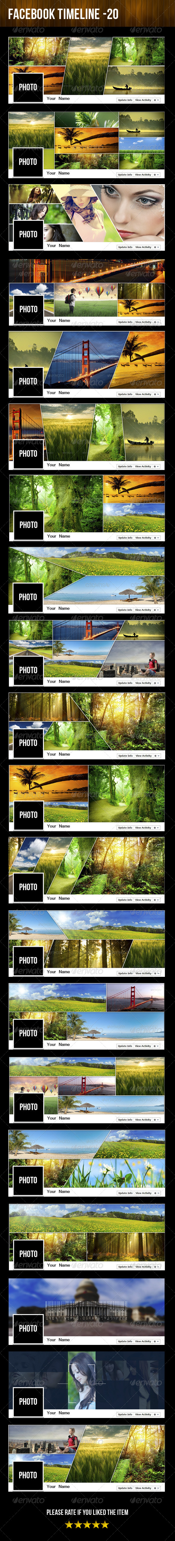 20 Facebook Timeline - Mega Pack - Facebook Timeline Covers Social Media