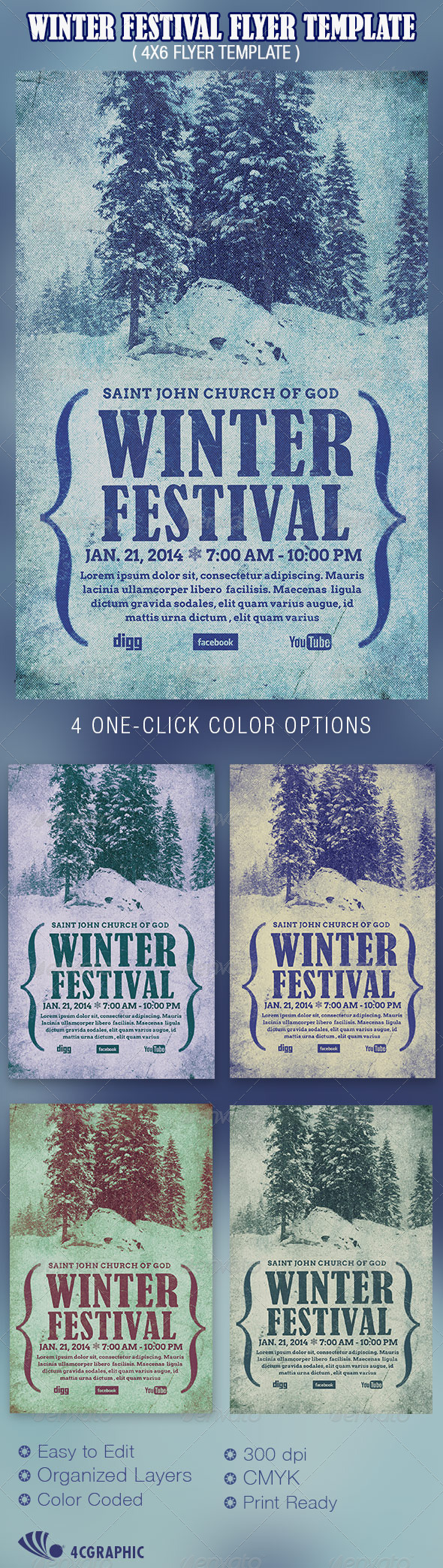 Winter Festival Flyer Template - Events Flyers