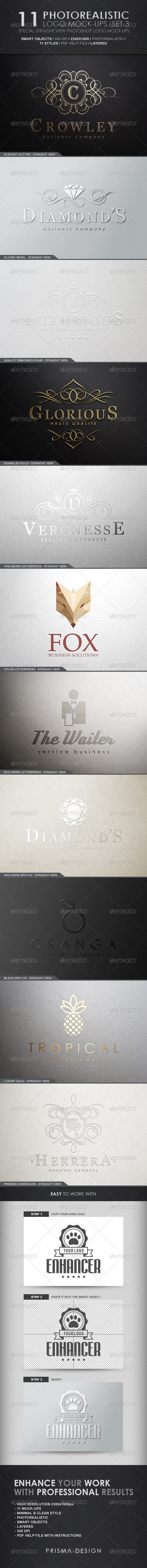 11 Photorealistic Logo Mock-Ups / Set 3 - Logo Product Mock-Ups