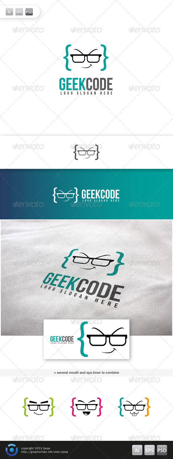 Geek Code Logo - 02 - Humans Logo Templates